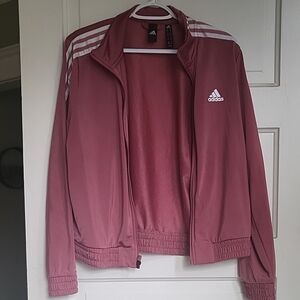 Adidas Rose Track Jacket with White Stripes